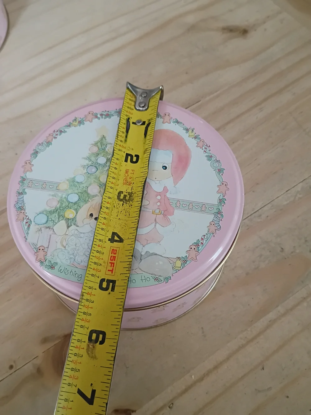 Precious Moments Pink Holiday Round Storage Tins Set of 3